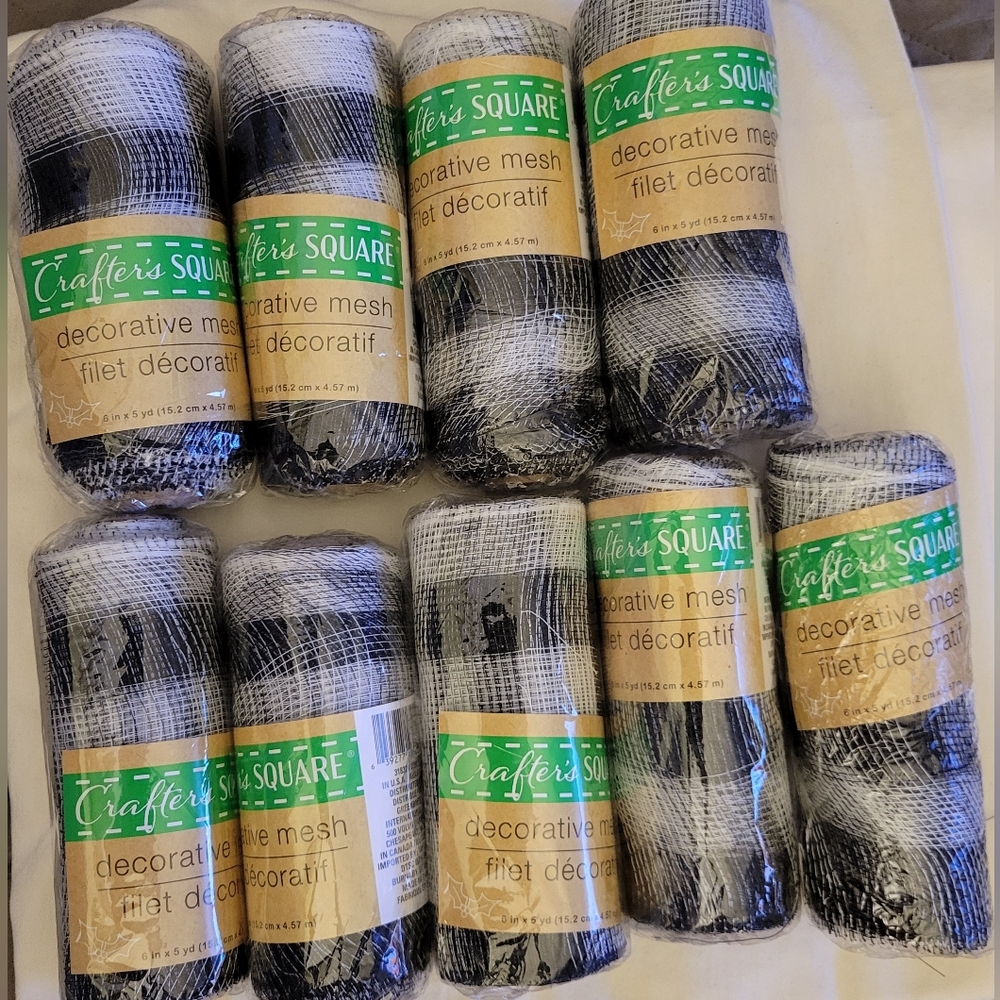 Bundle Of 9 Rolls.of Mesh For Home Decorations, Wreaths, Flower Arrangements